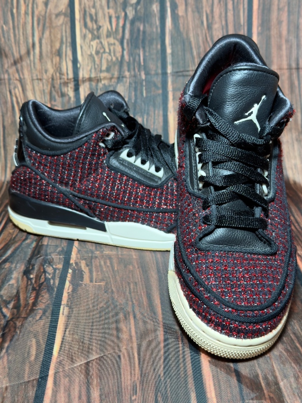 Anna Wintour x Jordan 3 Collab Retro SE AWOK Vogue Red Tweed Womens 6 Sneakers